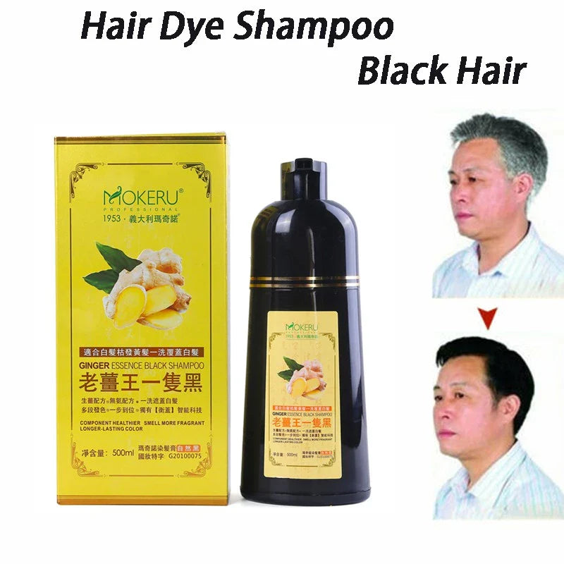 🌿🖤 Mokeru™ Ginger Essence Black Hair Dye Shampoo